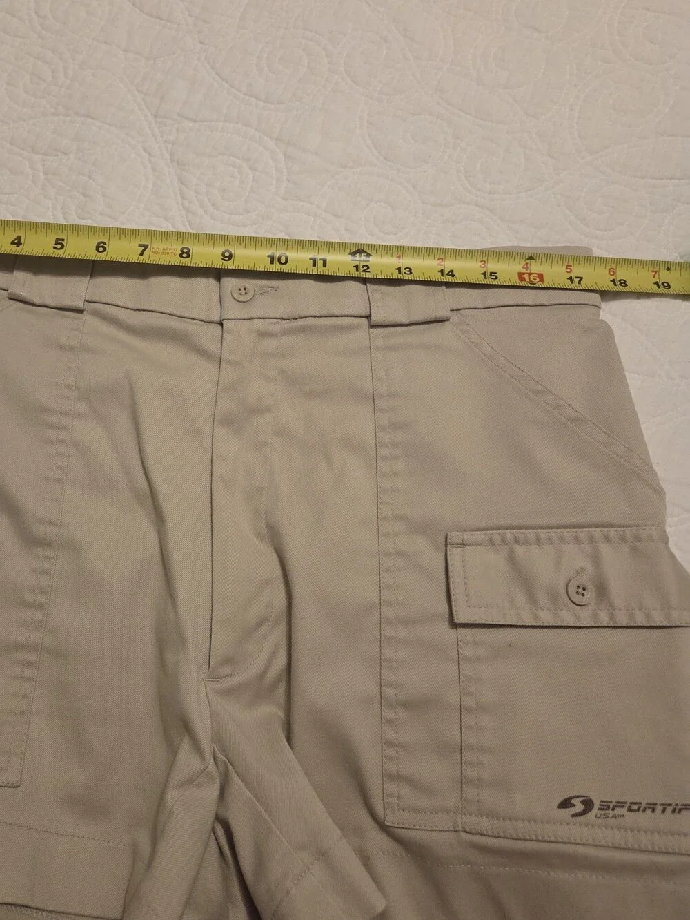 Sportif Beige Cargo Boating Shorts for Men. Size 36
